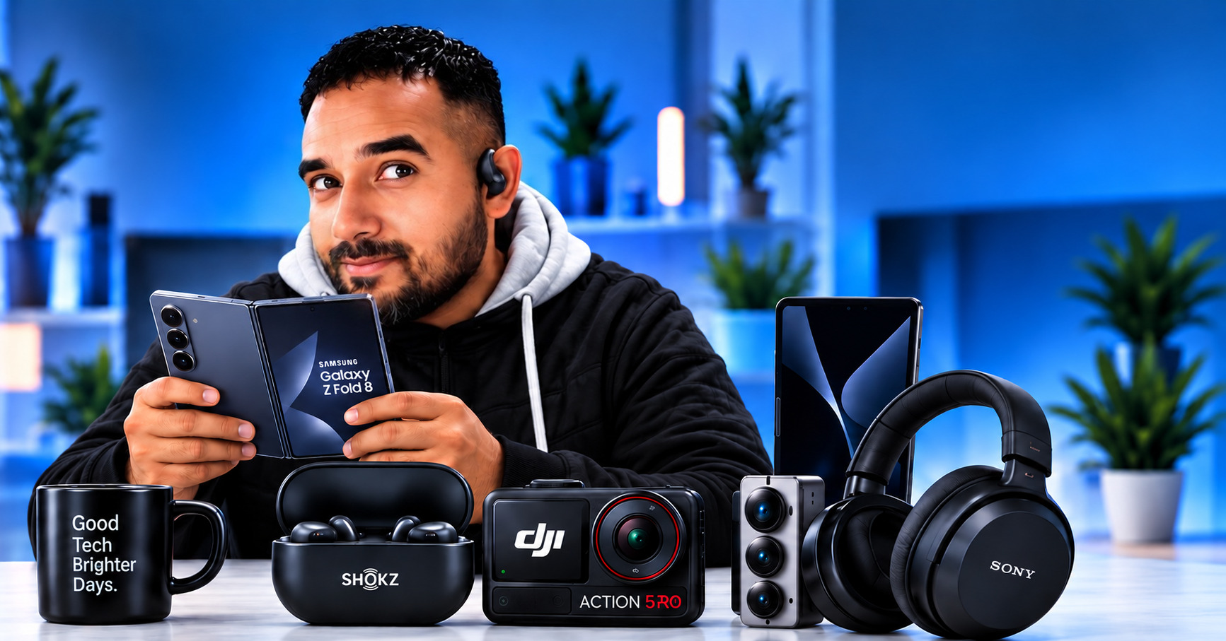 Chigz Tech Reviews presenter with featured technology